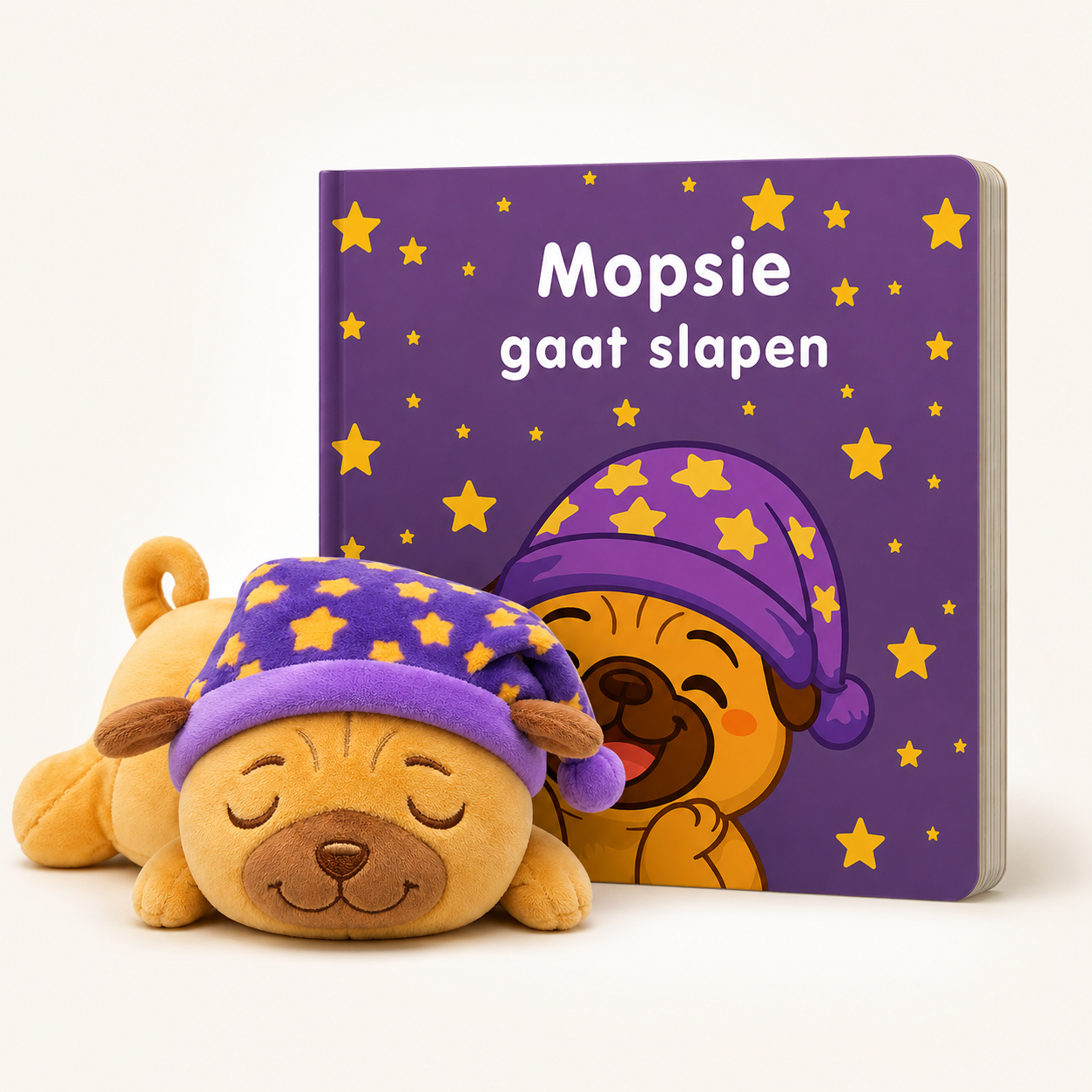 Mopsie gaat slapen | Bedtijdboekje + knuffeltje